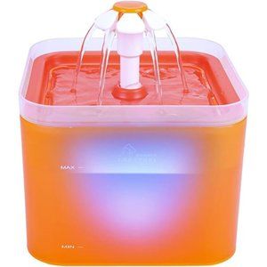 Pet Water Drinking Fountain,67oz/2L Automatic with LED Light and Filter for Cats
